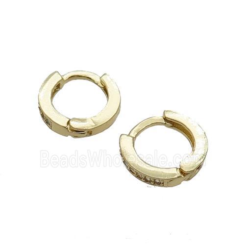 Copper Hoop Earring Pave Zircon Gold Plated