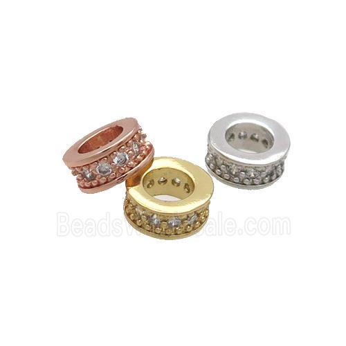 Copper Heishi Spacer Beads Pave Zircon Mixed