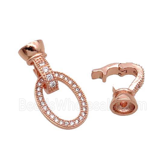 Copper Clasp Pave Zircon Rose Gold