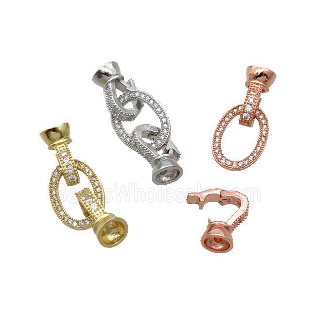 Copper Clasp Pave Zircon Mixed