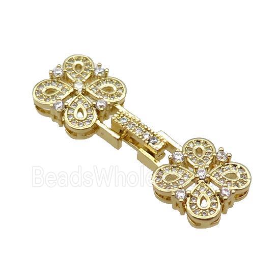 Copper Clasp Pave Zircon Gold Plated