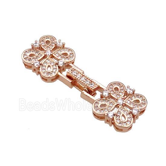 Copper Clasp Pave Zircon Rose Gold