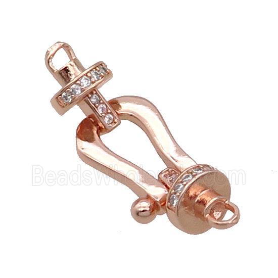 Copper Clasp Pave Zircon Rose Gold