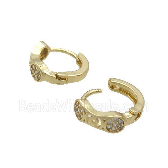 Copper Latchback Earring Pave Zircon Gold Plated