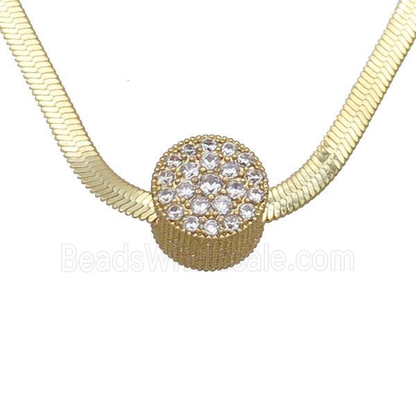 Copper Necklace Pave Zircon Gold Plated