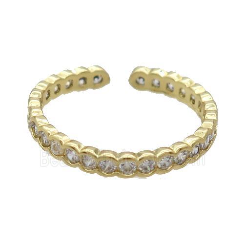 Copper Ring Pave Zircon Gold Plated