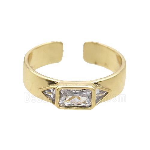 Copper Ring Pave Zircon Gold Plated