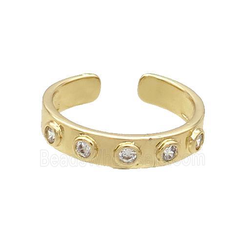 Copper Ring Pave Zircon Gold Plated