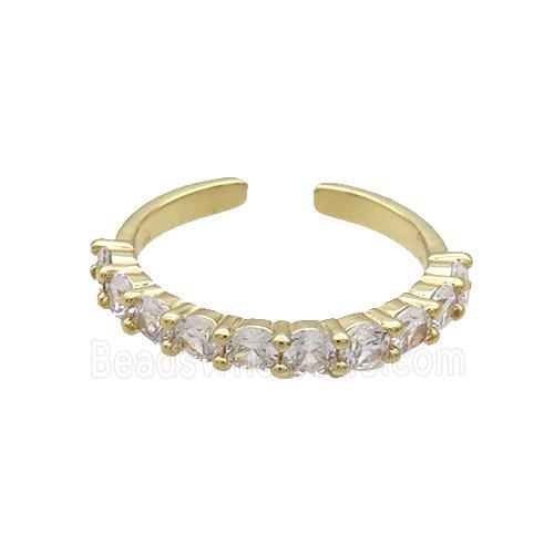 Copper Ring Pave Zircon Gold Plated