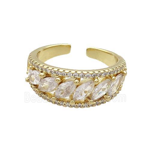 Copper Ring Pave Zircon Gold Plated