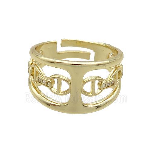 Copper Ring Pave Zircon Gold Plated
