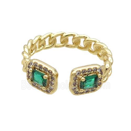 Copper Ring Pave Zircon Gold Plated
