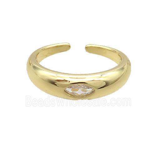 Copper Ring Pave Zircon Gold Plated