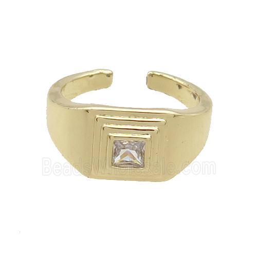 Copper Ring Pave Zircon Gold Plated