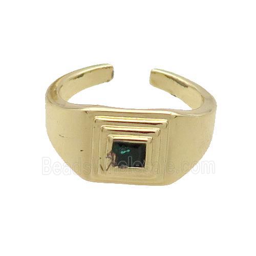 Copper Ring Pave Zircon Gold Plated
