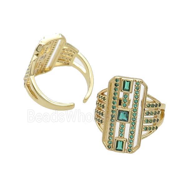 Copper Ring Pave Zircon Gold Plated