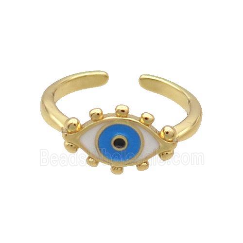 Copper Ring Enamel Evil Eye Gold Plated