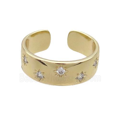 Copper Ring Pave Zircon Gold Plated