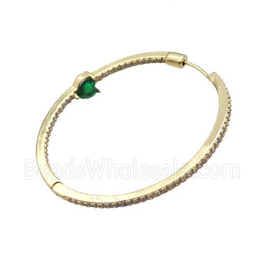 Copper Hoop Earring Pave Zircon Gold Plated