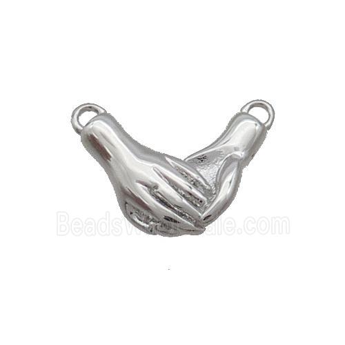 Copper Hand Love Pendant 2loops Platinum Plated