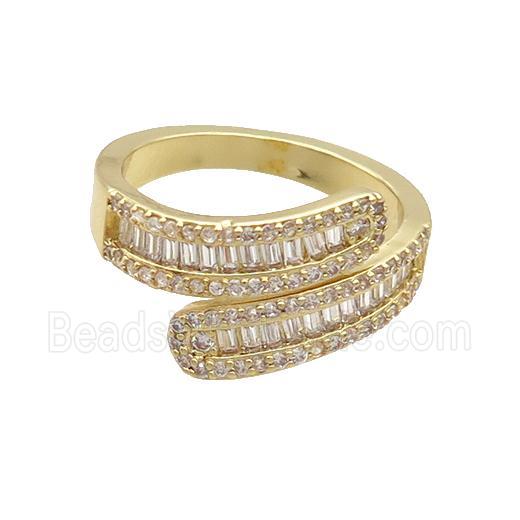 Copper Ring Pave Zircon Gold Plated