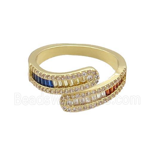 Copper Ring Pave Zircon Gold Plated