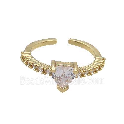 Copper Rings Pave Zircon Gold Plated