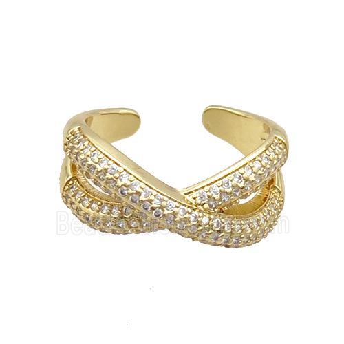 Copper Ring Pave Zircon Gold Plated