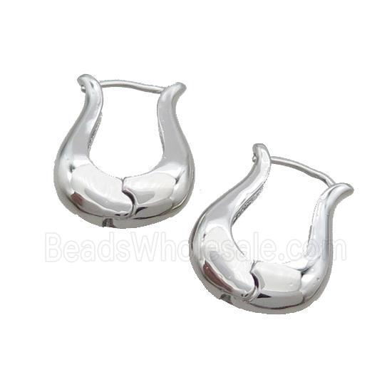 Copper Latchback Earring Platinum Plated
