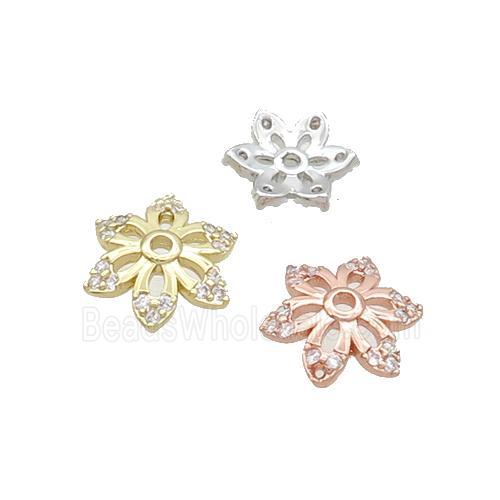 Copper Beadcaps Pave Zircon Mixed