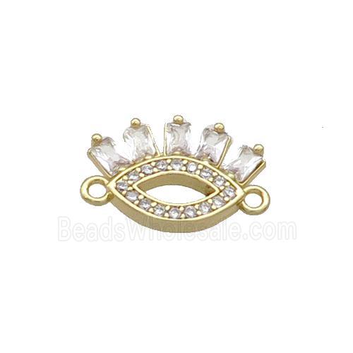 Copper Eye Connector Pave Zircon Gold Plated