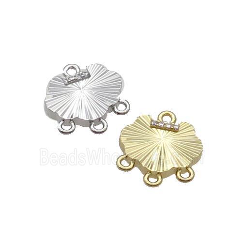 Copper Connector Pave Zircon Mixed