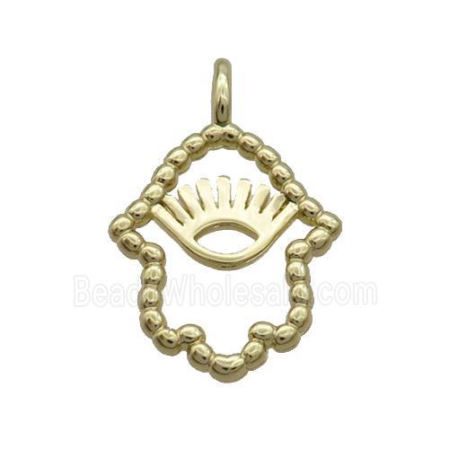 Copper Hamsahand Pendant Eye Gold Plated