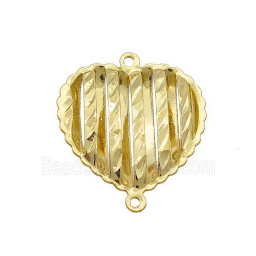 Copper Heart Connector Hollow Gold Plated
