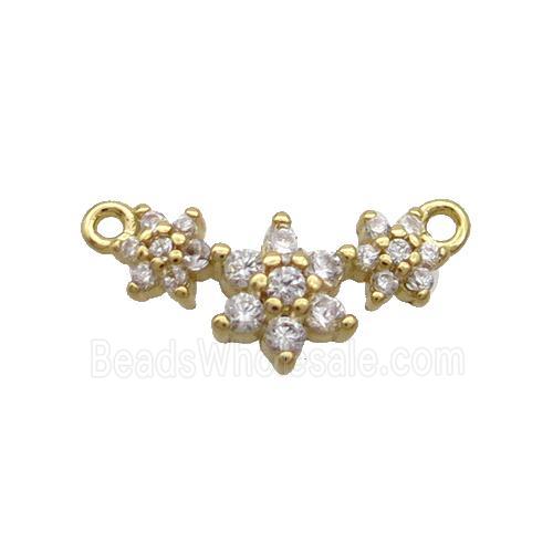 Copper Starlink Pendant Pave Zircon 2loops Gold Plated
