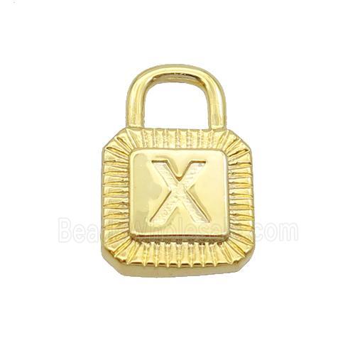Copper Lock Pendant X-Letter Gold Plated