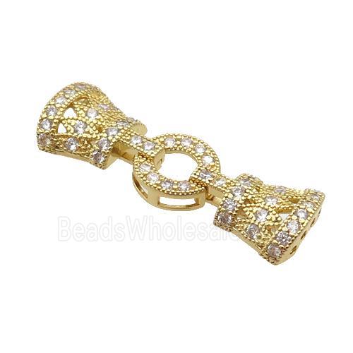 Copper Clasp Pave Zircon Gold Plated