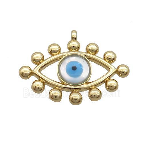 Copper Eye Pendant Pave Shell Evil Eye Gold Plated