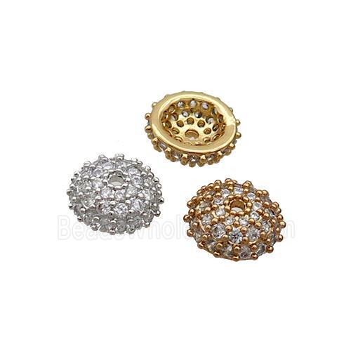 Copper Beadcaps Pave Zircon Mixed
