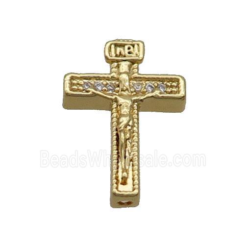Copper Beadcaps Pave Zircon Jesus Gold Plated