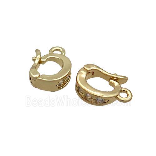 Copper Clasp Pave Zircon Gold Plated