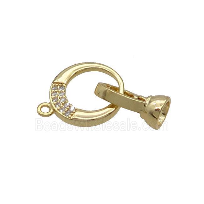 Copper Clasp Pave Zircon Gold Plated