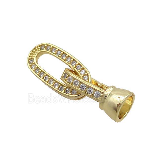 Copper Clasp Pave Zircon Gold Plated