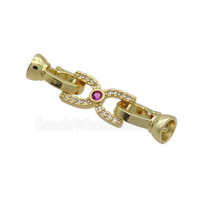 Copper Clasp Pave Zircon Gold Plated