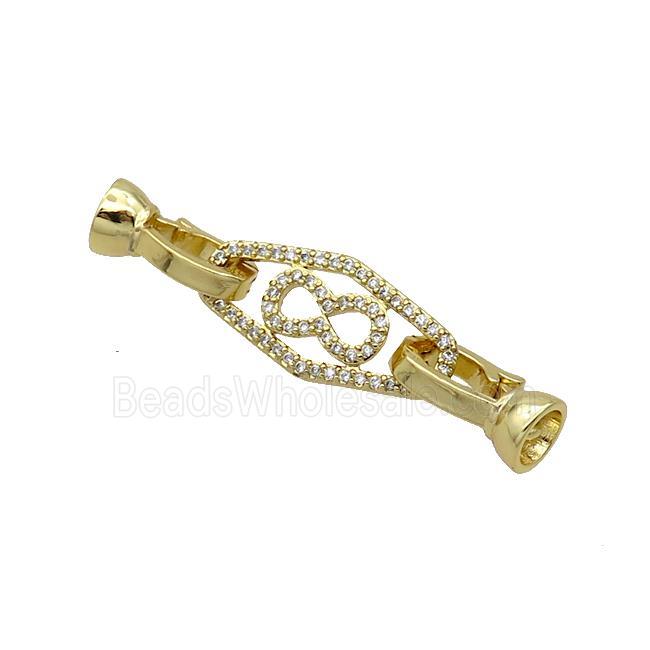 Copper Clasp Pave Zircon Infinity Gold Plated