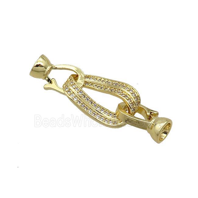 Copper Clasp Pave Zircon MobiusRing Gold Plated