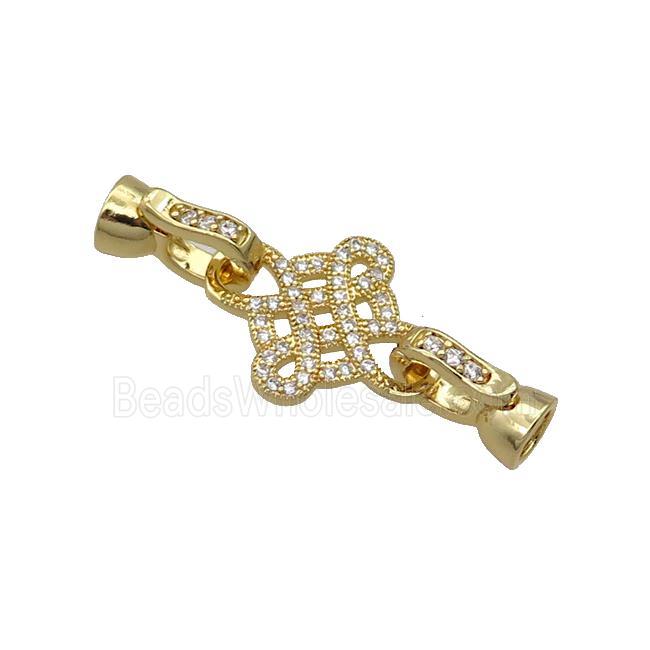 Copper Clasp Pave Zircon Bowknot Gold Plated