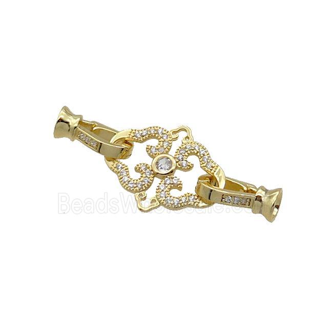 Copper Clasp Pave Zircon Gold Plated