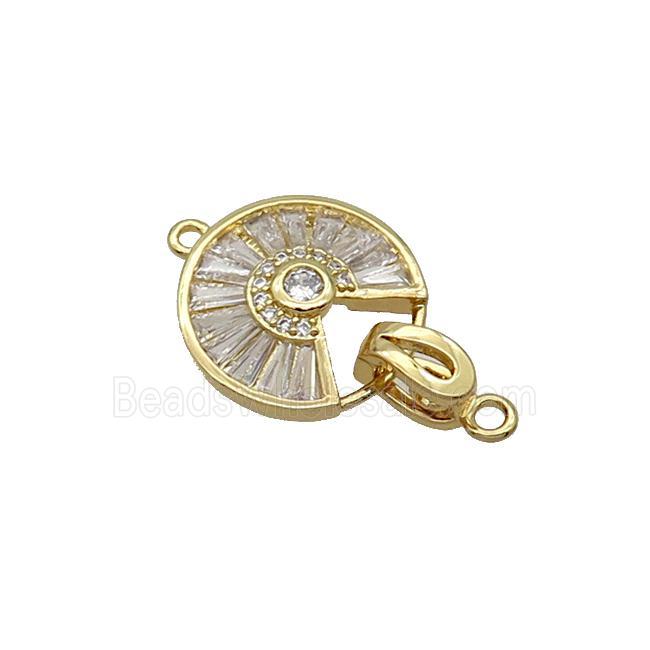 Copper Clasp Pave Zircon Gold Plated