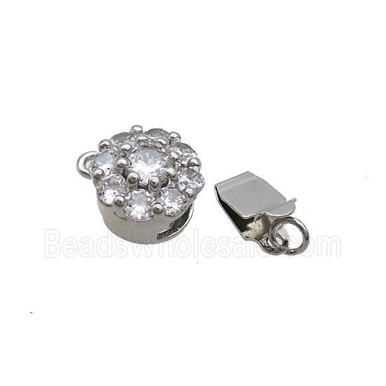 Copper Clasp Pave Zircon Slide Platinum Plated